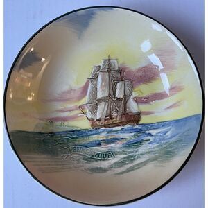 Royal Doulton 6" shallow bowl featuring HMS Victory from "Famous Ships" series.